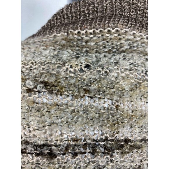 Curio Brown Striped Asymmetric Cardigan Sweater M - Picture 6 of 8